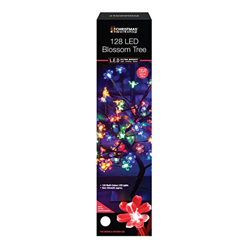 128 LED multi-coloured blossom tree indoor Christmas decoration