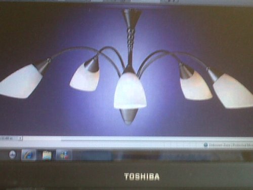 Seattle 5-light two-tone chrome flush ceiling light with laminated glass