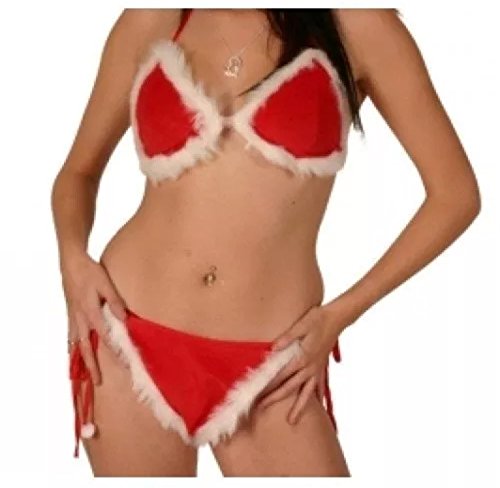 Christmas bra and thong set one size festive fancy dress