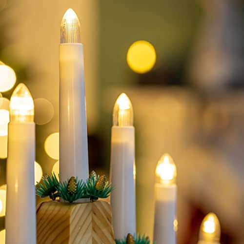 Christmas Workshop wooden LED candle bridge festive decoration