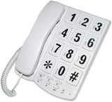Benross white jumbo button corded telephone with hands-free speaker