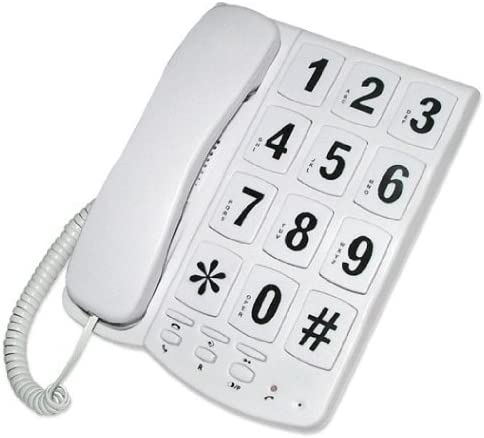 Benross white jumbo button corded telephone with hands-free speaker