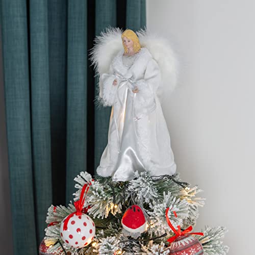 30cm white diamanté angel Christmas tree topper