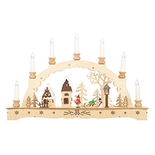 Wooden Christmas candle bridge for indoor window display