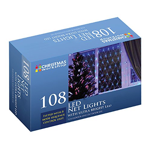 108 warm white static LED Christmas net lights