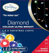 10 multicoloured diamond LED battery fairy lights