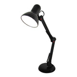 Black metal swing arm task lamp for desk or office