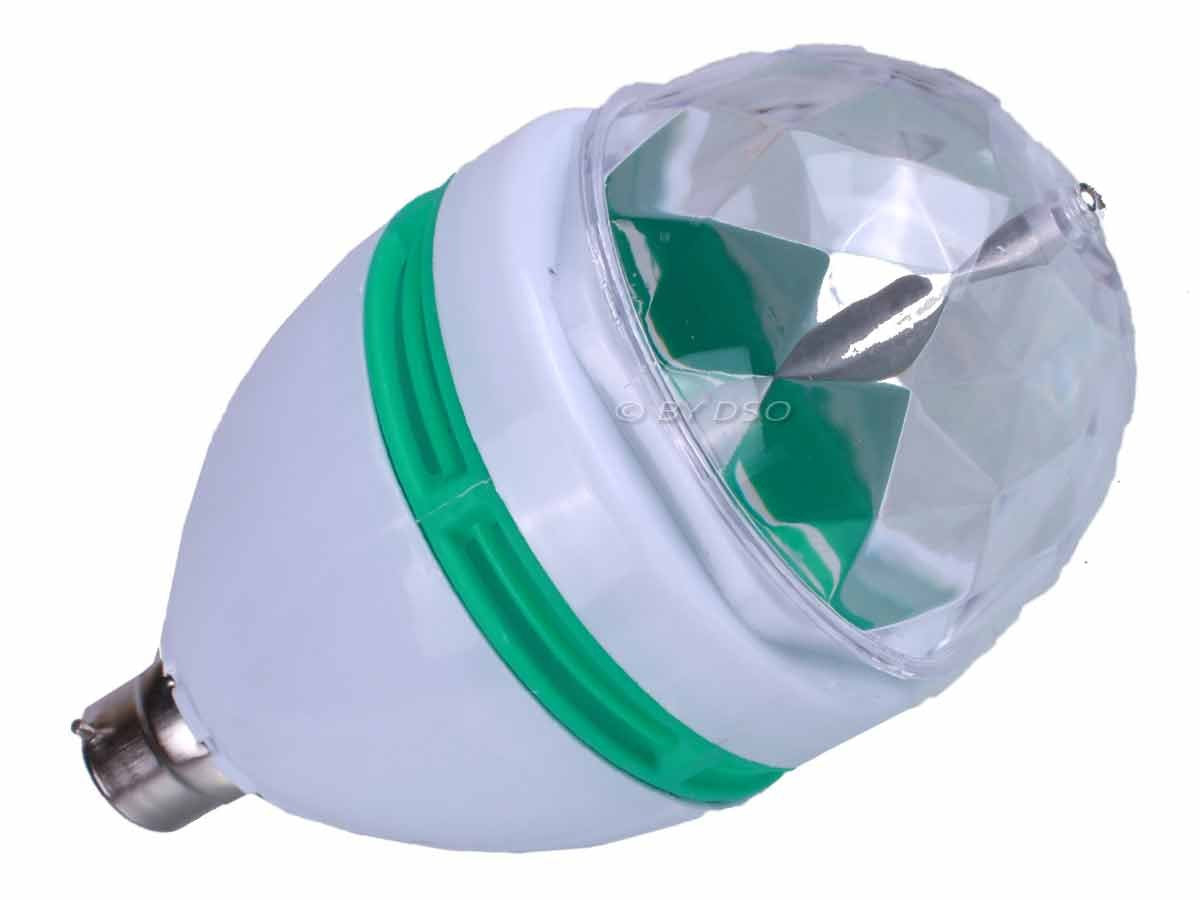 3W rotating disco party light bulb with bayonet cap