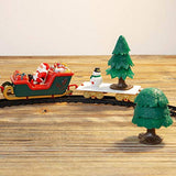 Festive toy train set with light-up locomotive and Christmas music