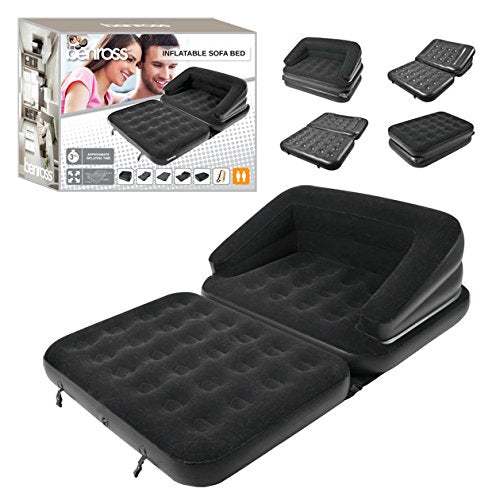Grey inflatable sofa bed in double sofa configuration