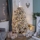 30cm pink and white angel Christmas tree topper with feathered wings