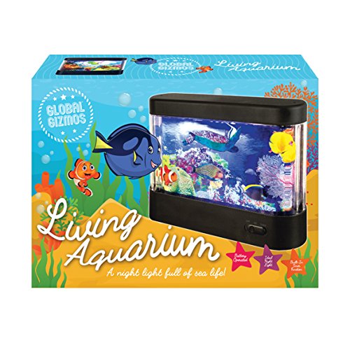 Global Gizmos 53970 black battery-operated LED aquarium night light
