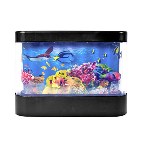 53970 living aquarium night light with 360 degree moving underwater scene