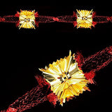 2.7m red and gold four-section foil Christmas garland 20cm wide
