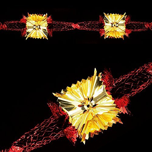 2.7m red and gold four-section foil Christmas garland 20cm wide
