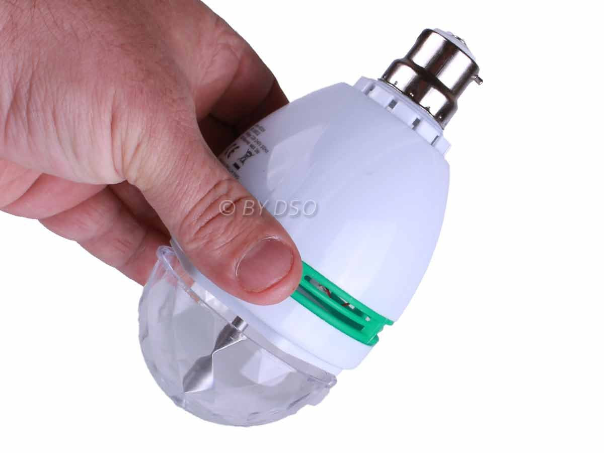 Global Gizmos B22 rotating multi-colour LED disco bulb