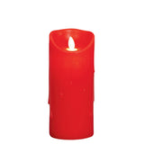 Red 18cm LED dancing flame candle with melted edge