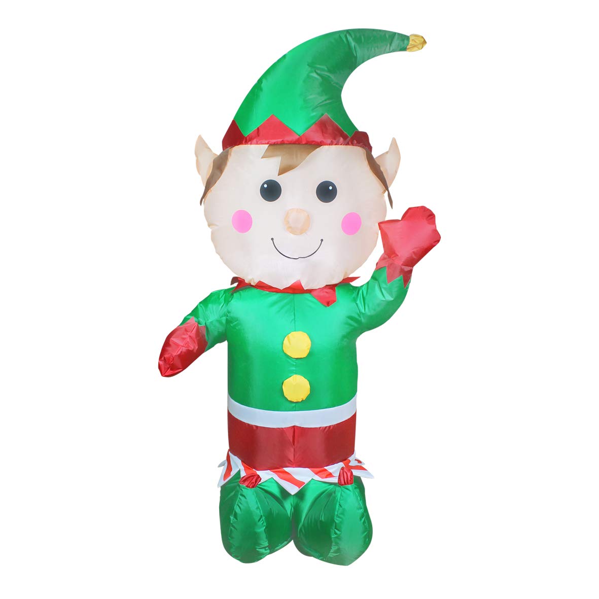 4ft inflatable Christmas elf alternate view