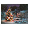 40 x 30cm LED Christmas scene canvas with 6 flickering yellow lights