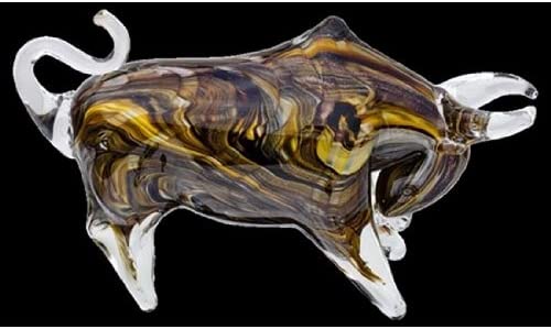 Glass Bull Sculpture