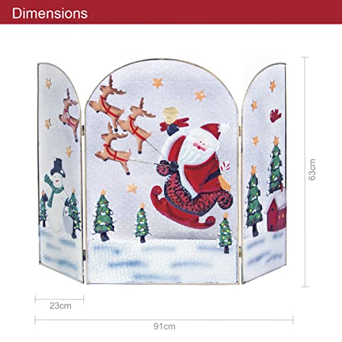 86010 Santa and Snowman metal mesh decorative Christmas screen