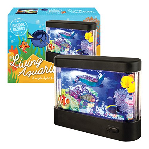 Global Gizmos LED aquarium lamp with fish turtle and stingray display