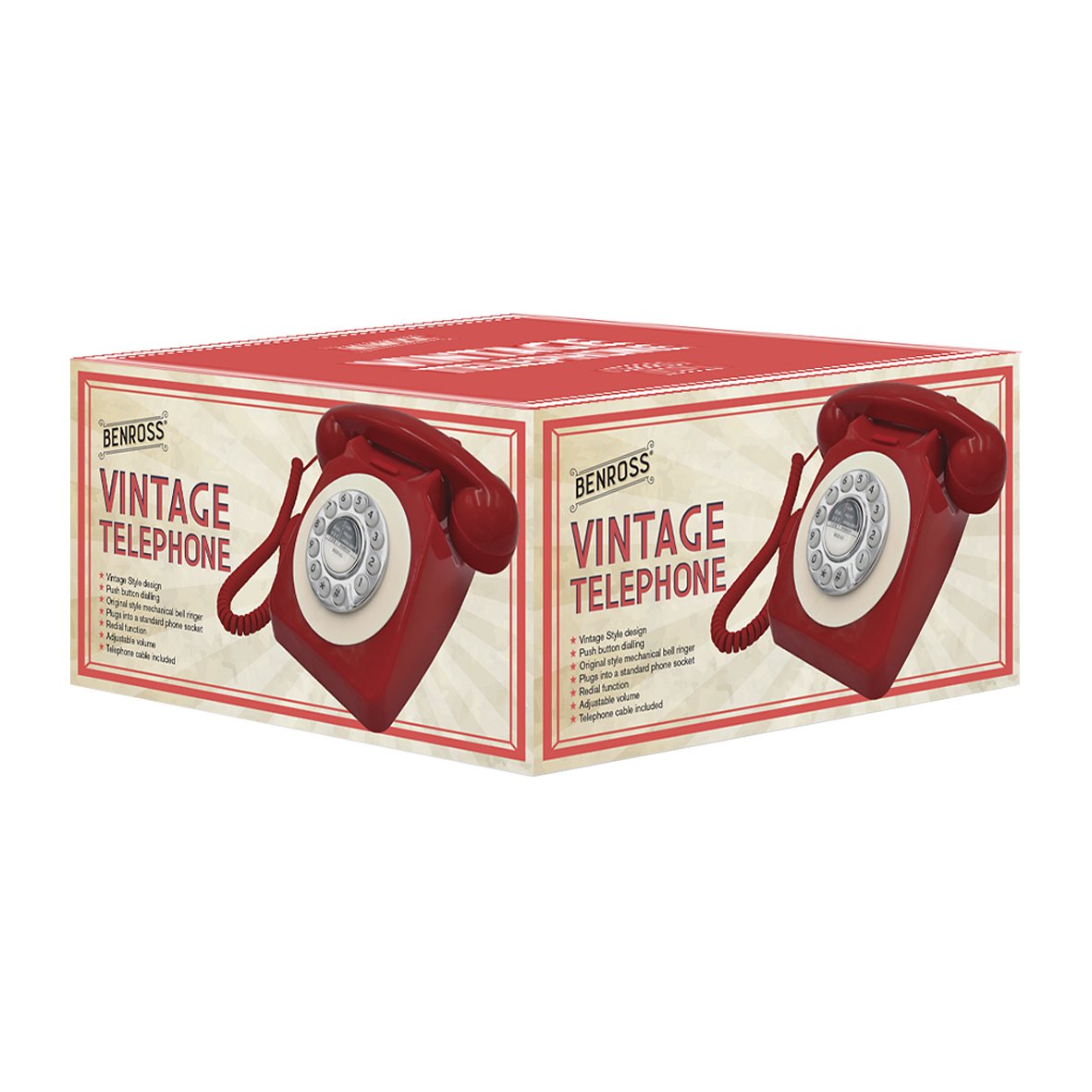 Red vintage-style Benross home telephone handset