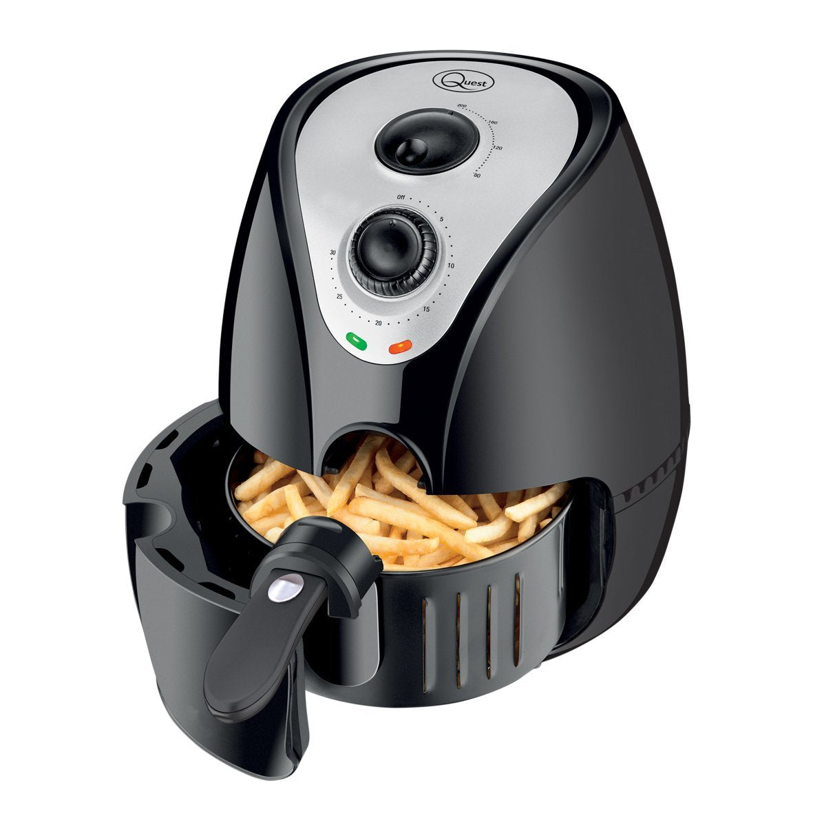 2.2 litre black air fryer with non-stick basket