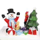 Snowy Christmas train decoration with multi-coloured LED lights