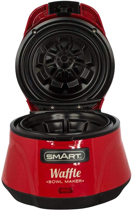 Red SMART waffle maker for edible sweet and savoury bowls