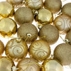 Pack of 24 assorted gold shatterproof Christmas baubles