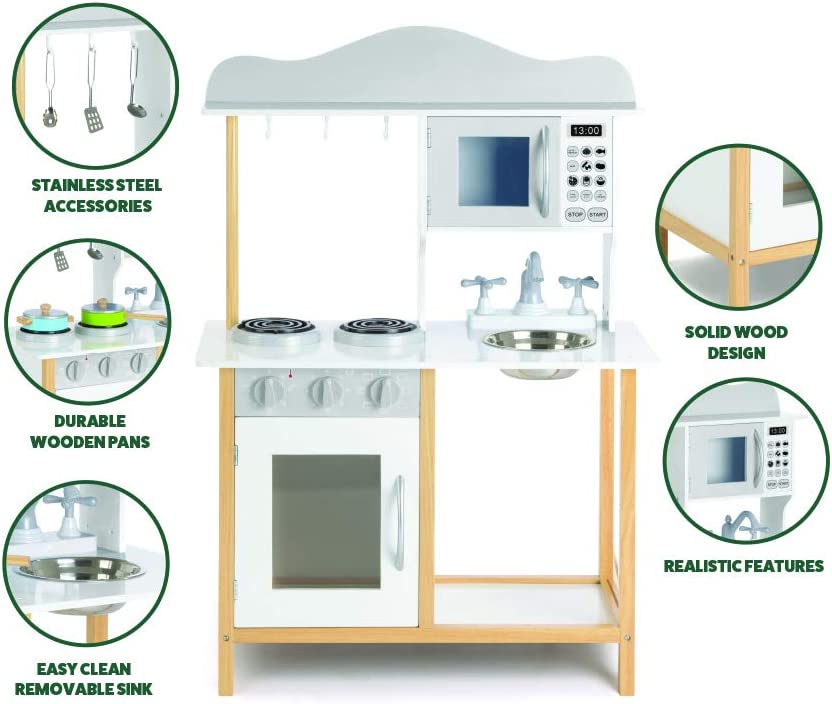 Little Sous Chef play kitchen with pans and stainless-steel utensils