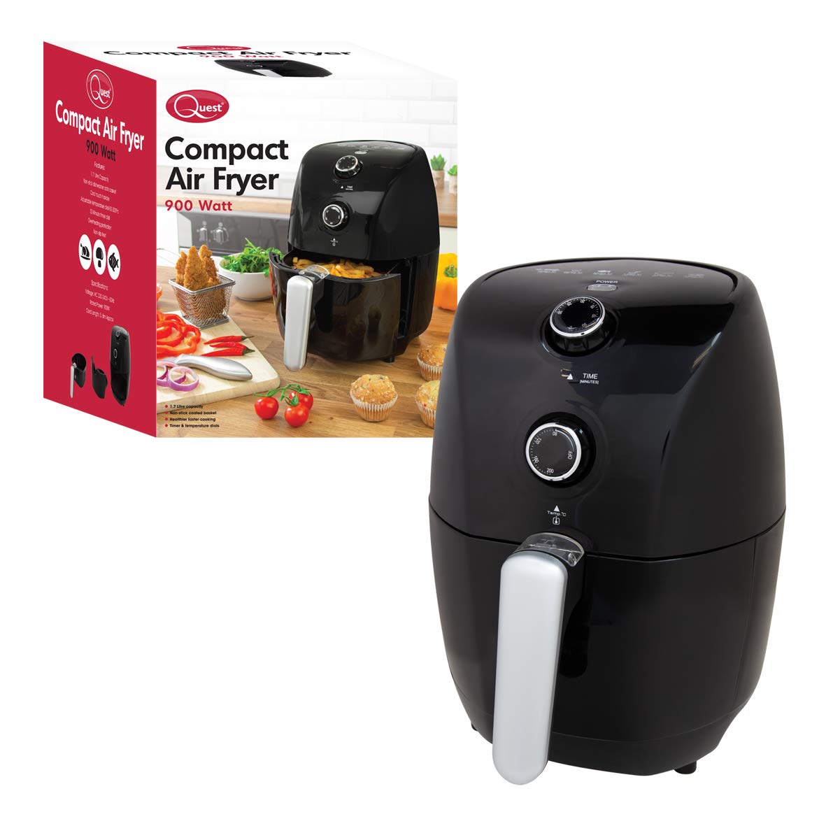 Quest compact air fryer with adjustable temperature control