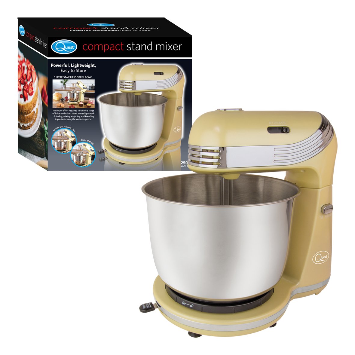 Quest cream mixer with beaters and dough hooks