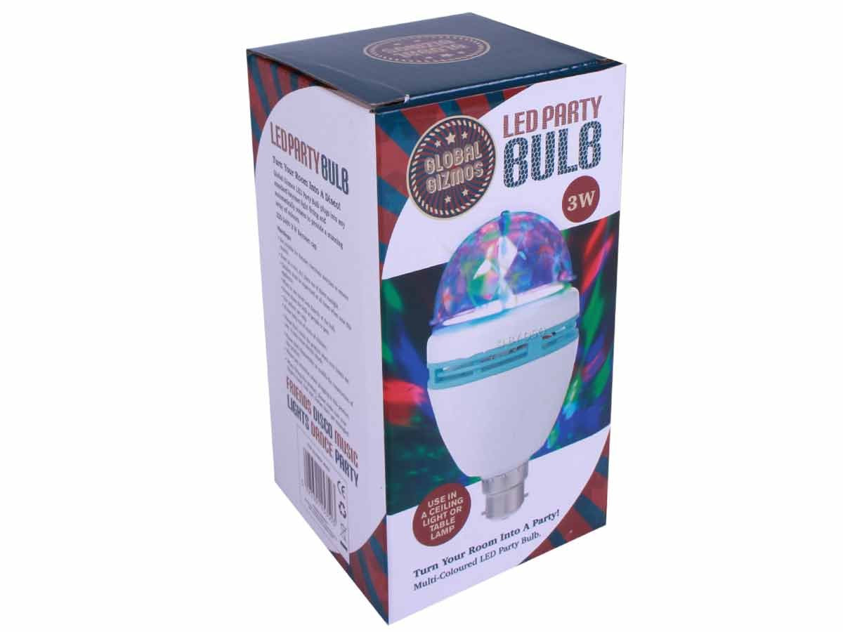 Multi-colour rotating LED party bulb B22 fitting