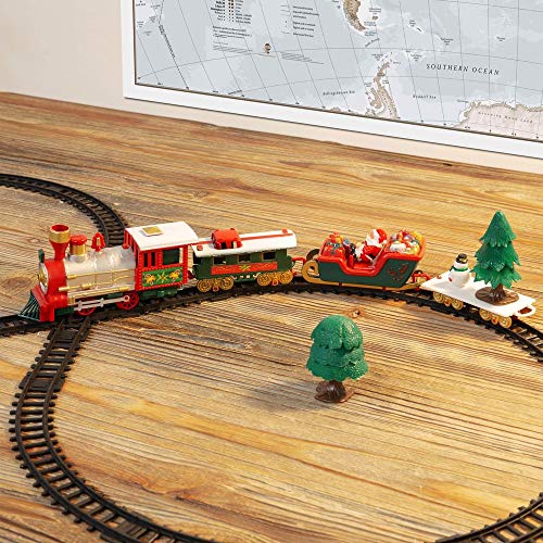 Christmas train set with Santa snowman and tree scene pieces