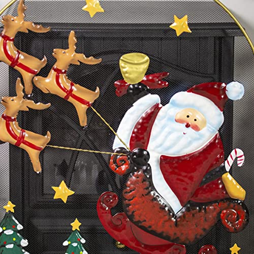91cm Santa and Snowman decorative metal mesh Christmas screen