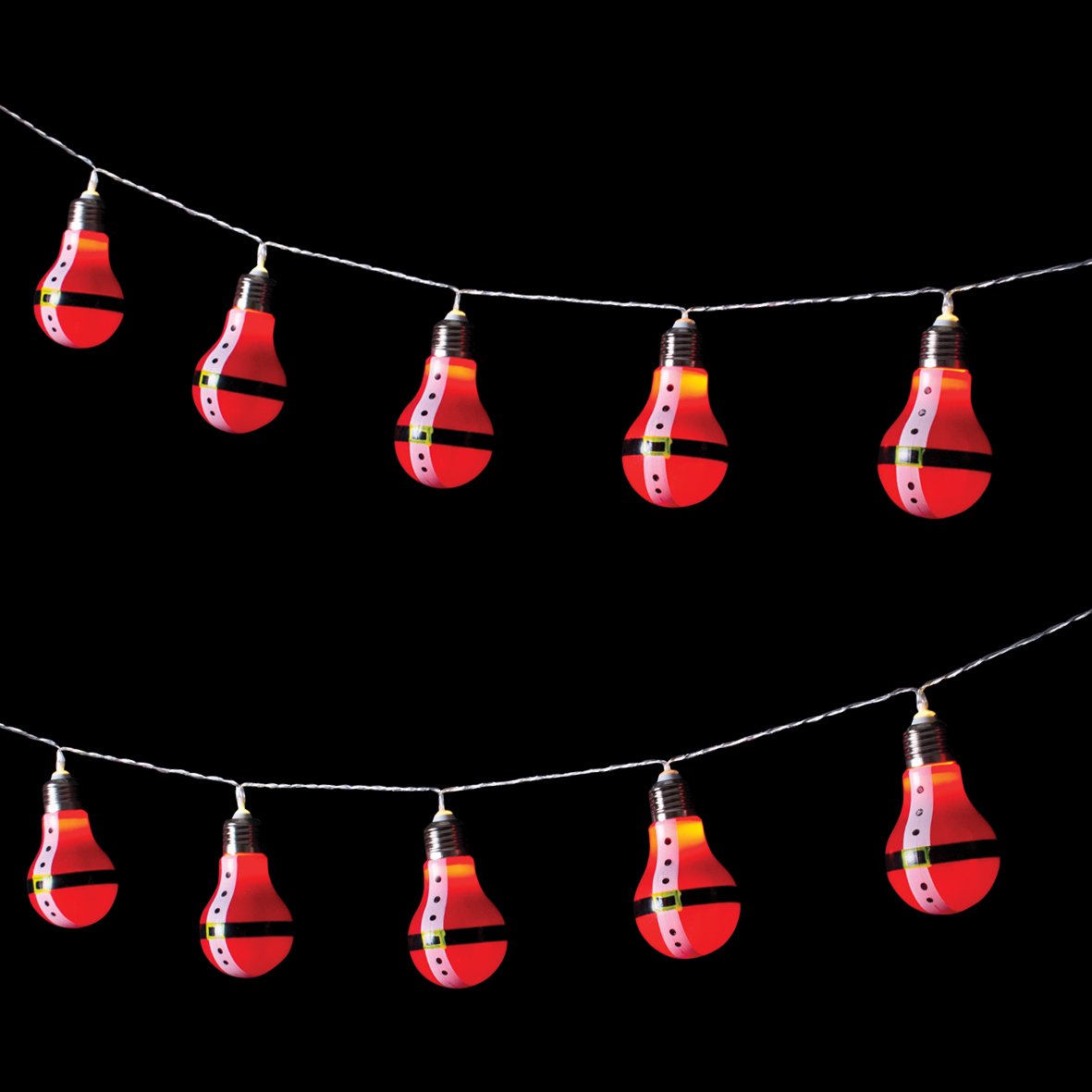 10 LED Santa retro bulb Christmas string lights with warm white LEDs