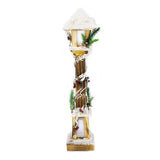 Snowy Christmas lamppost with warm white LEDs alternate view