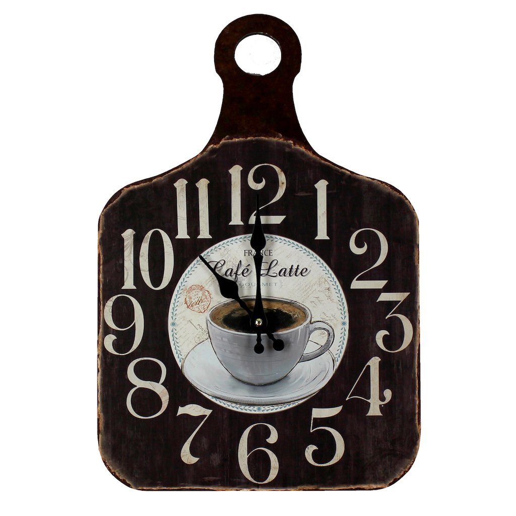 Hometime café latte chopping board wall clock 44 x 30cm