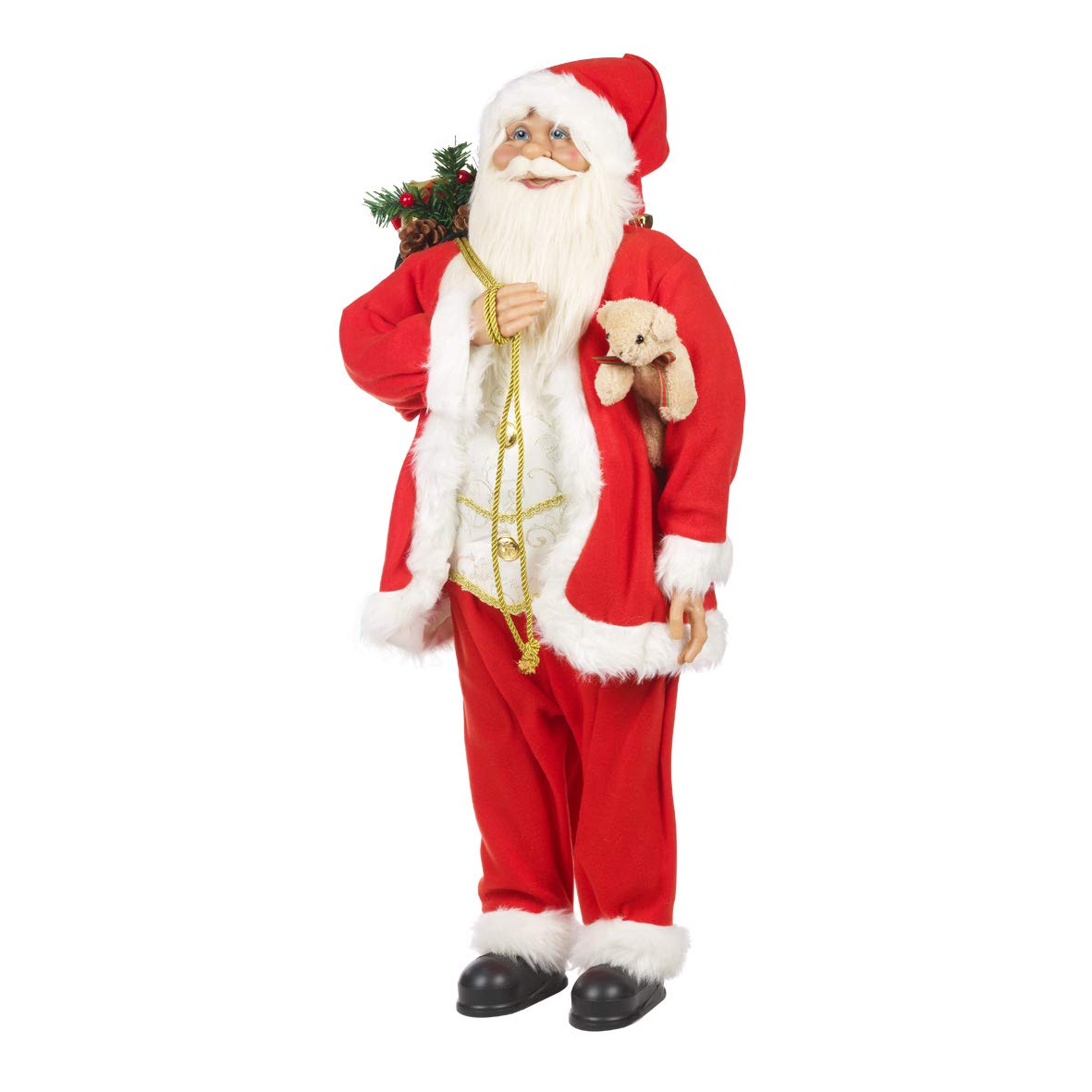 Traditional freestanding Santa Christmas figure alternate view