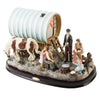 Hand-painted traveller caravan camp scene resin figurine 33cm