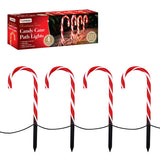Outdoor red and white candy cane stake lights