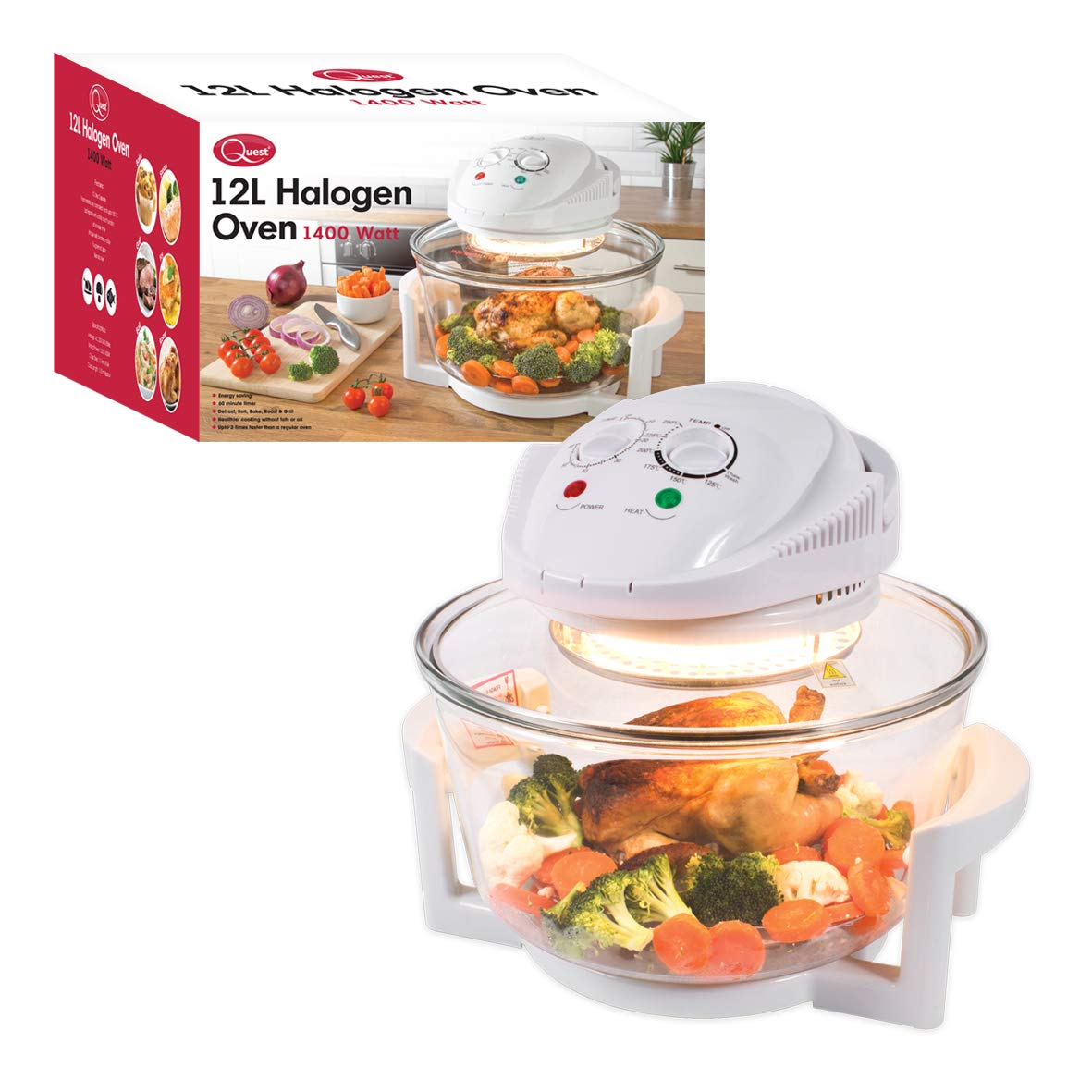 Quest 43890 halogen oven toughened glass bowl
