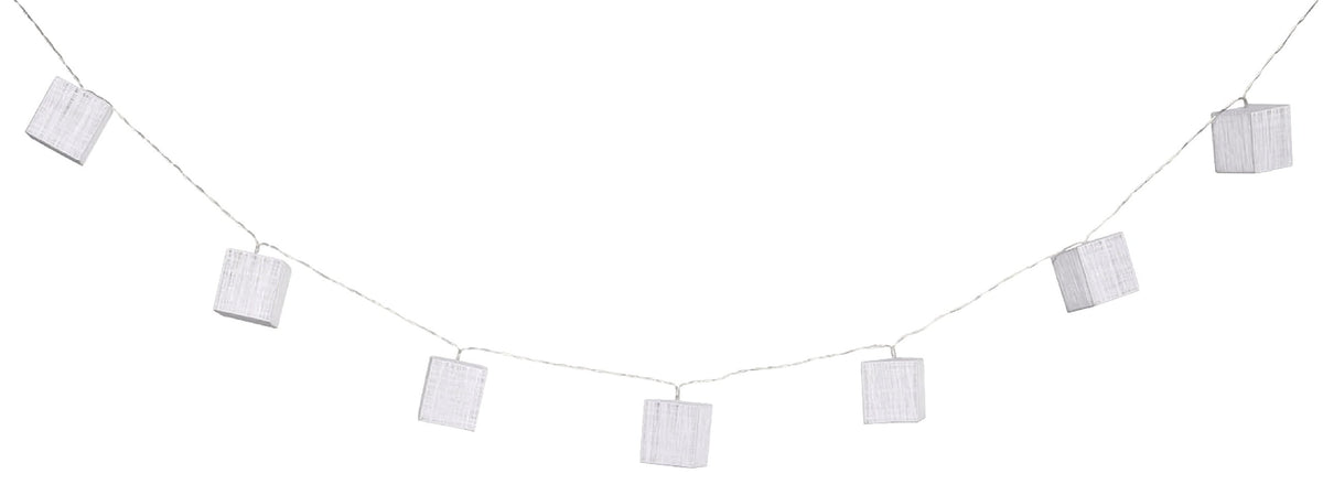 HQ warm white wooden cube fairy lights indoor
