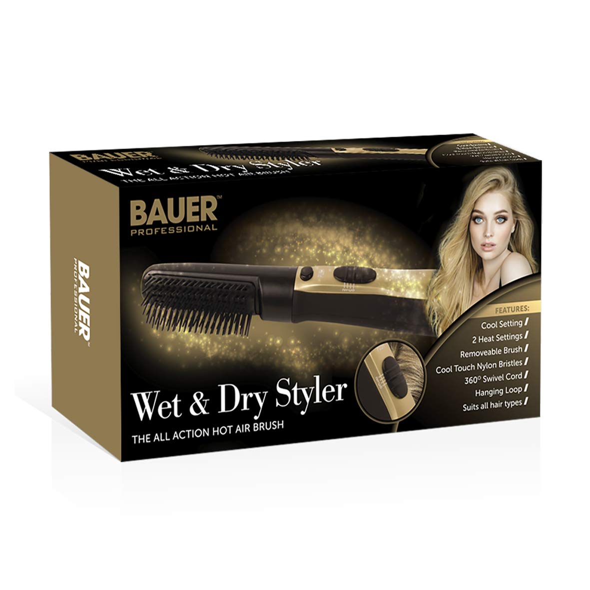 Bauer 38880 wet and dry hair styling brush