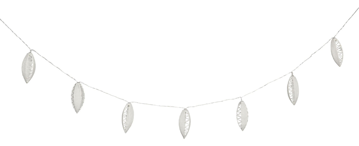 Ten warm white LED water droplet string lights