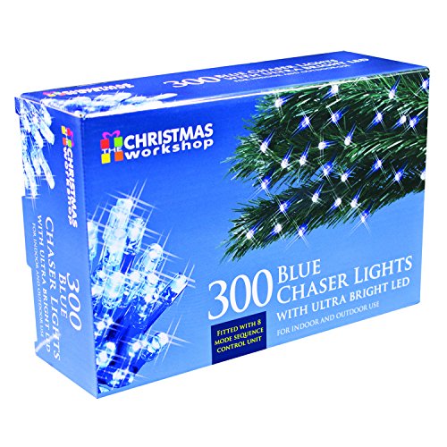 300 blue LED Christmas fairy lights with 8 lighting modes