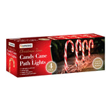 LED Christmas candy cane path lights for garden displays