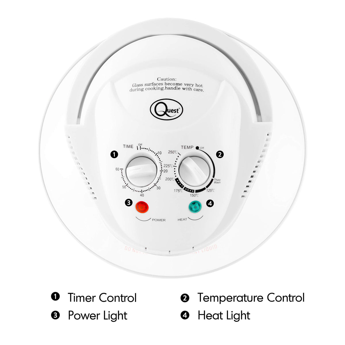 Quest halogen oven temperature and timer controls